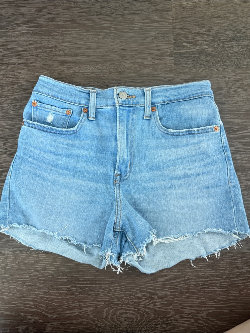 Levi's Light Blue High Rise Denim Cutoff Shorts